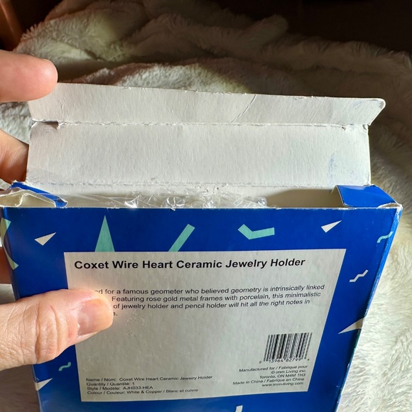 Rose Gold & White Jewelry Holder, Organizer, Display | Geometric Heart | New Box - Picture 6 of 11